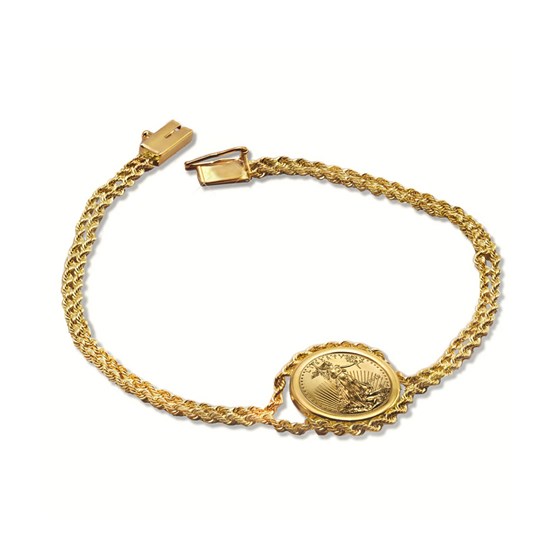 Buy 2015 1/10 oz Gold Eagle Bracelet (Polished Rope) | APMEX