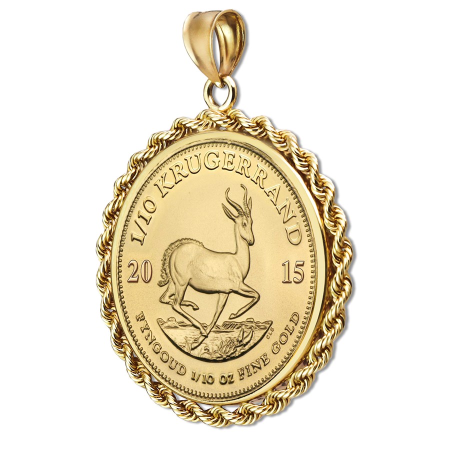 Buy 2015 1/10 oz Gold Krugerrand Pendant (Rope-Prong Bezel) | APMEX