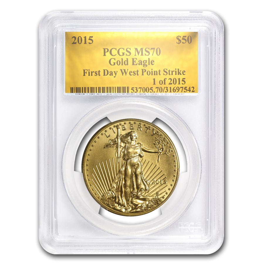 2015 1 oz American Gold Eagle MS-70 PCGS (FS, Gold Foil)