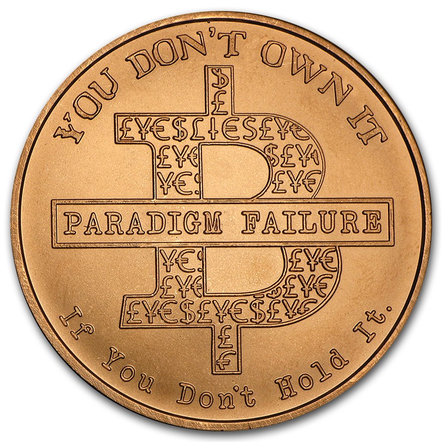1 oz copper round - bitcoin