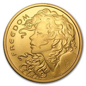 Buy 2015 1 oz Gold Round - Freedom Girl (w/Box &amp; COA) | APMEX