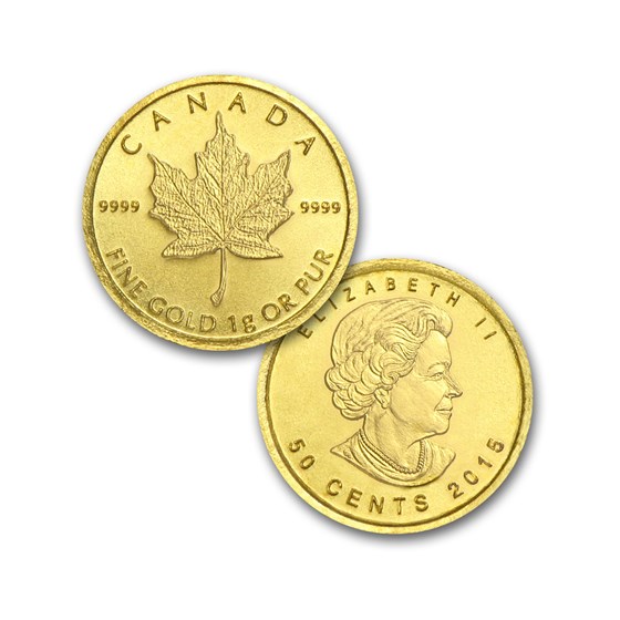 Buy 2015 25x 1 gram Gold Maple Leafs - Maplegram25™ (In Assay Sleeve ...