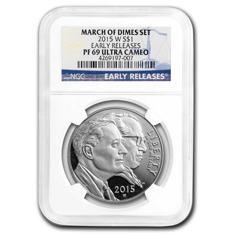 2015 3-Coin March of Dimes Silver Commem Proof Set PF-69 NGC (ER)