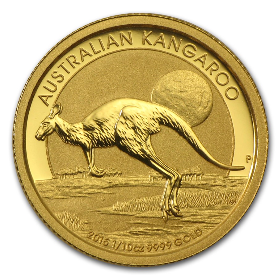 2015 Australia 1/10 oz Gold Kangaroo BU