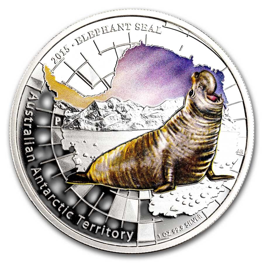 2015 Australia 1 oz Silver Elephant Seal Proof (No Box & COA)