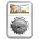 2015 Canada 1.25 oz Silver $8 Bison MS-70 NGC