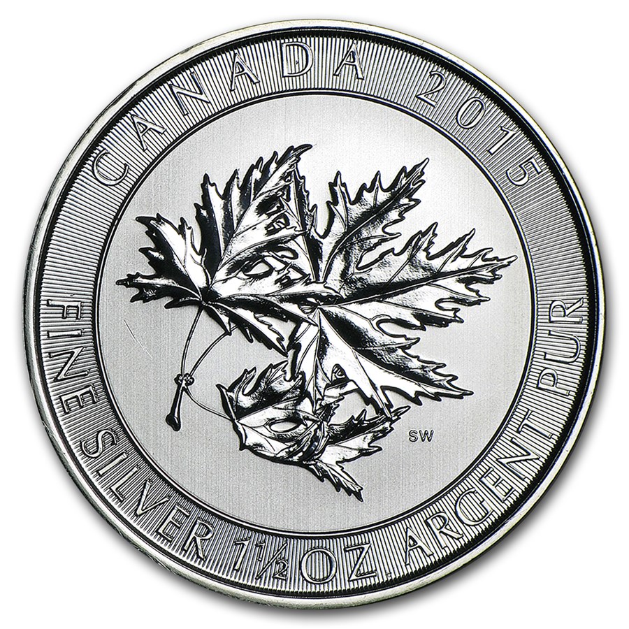 2015 Canada 1.5 oz Silver $8 SuperLeaf BU