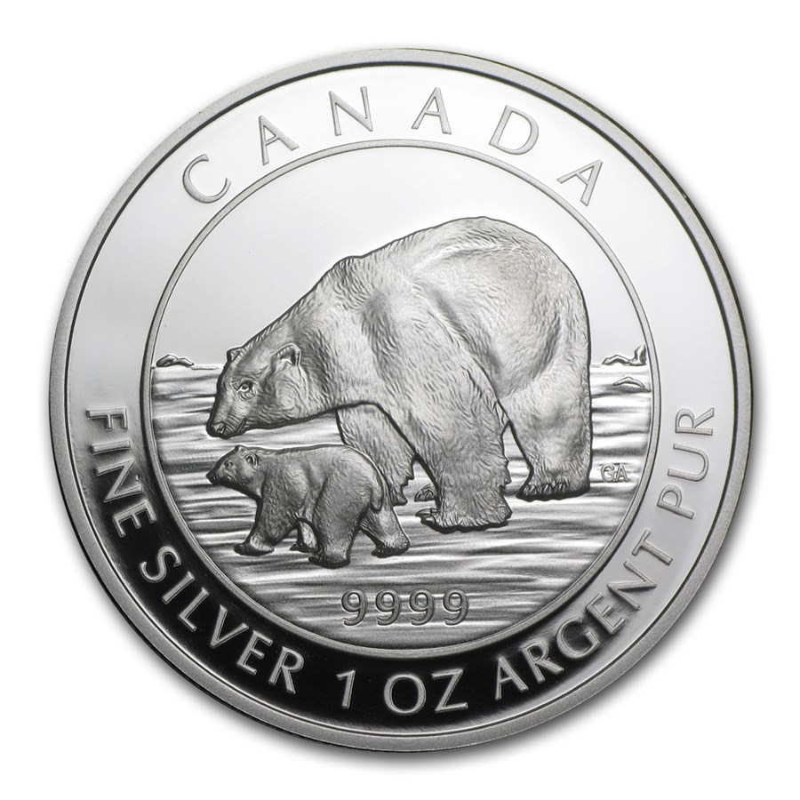 Buy 2015 Canada 1 oz Proof Silver $5 Polar Bear and Cub | APMEX