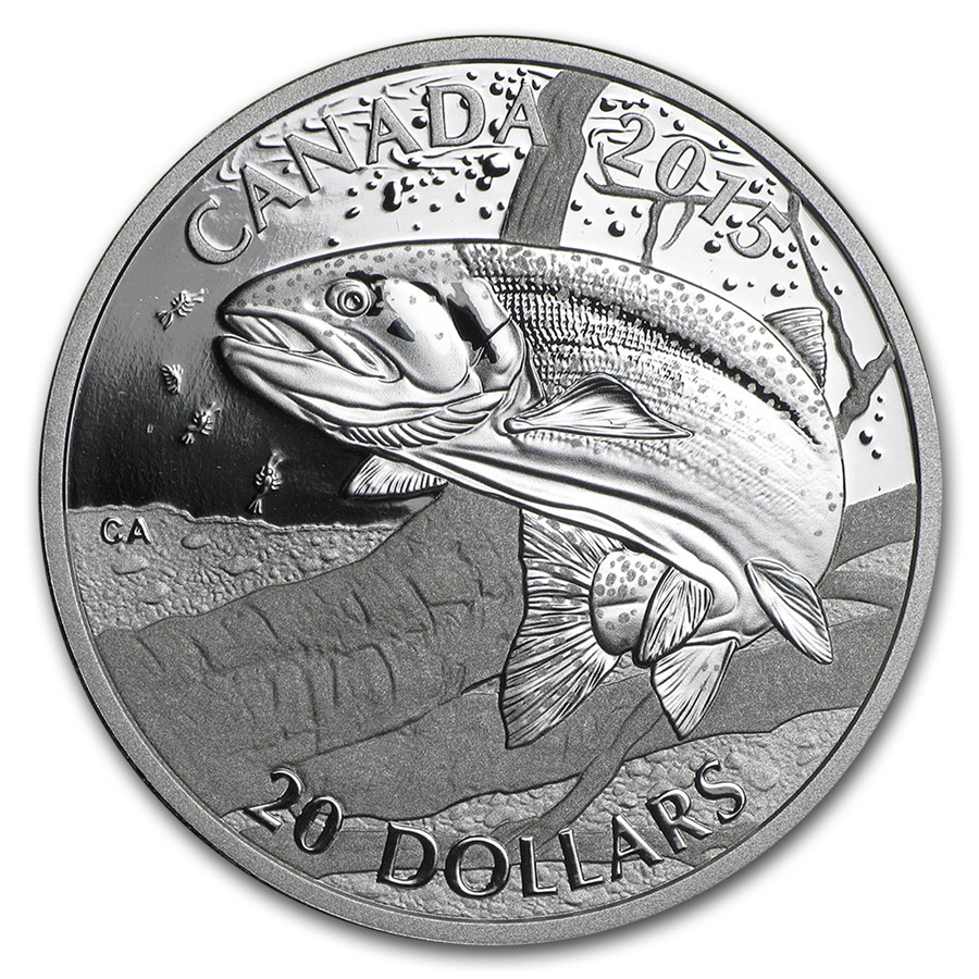 2015 Canada 1 oz Silver North American Sportfish-Rainbow Trout