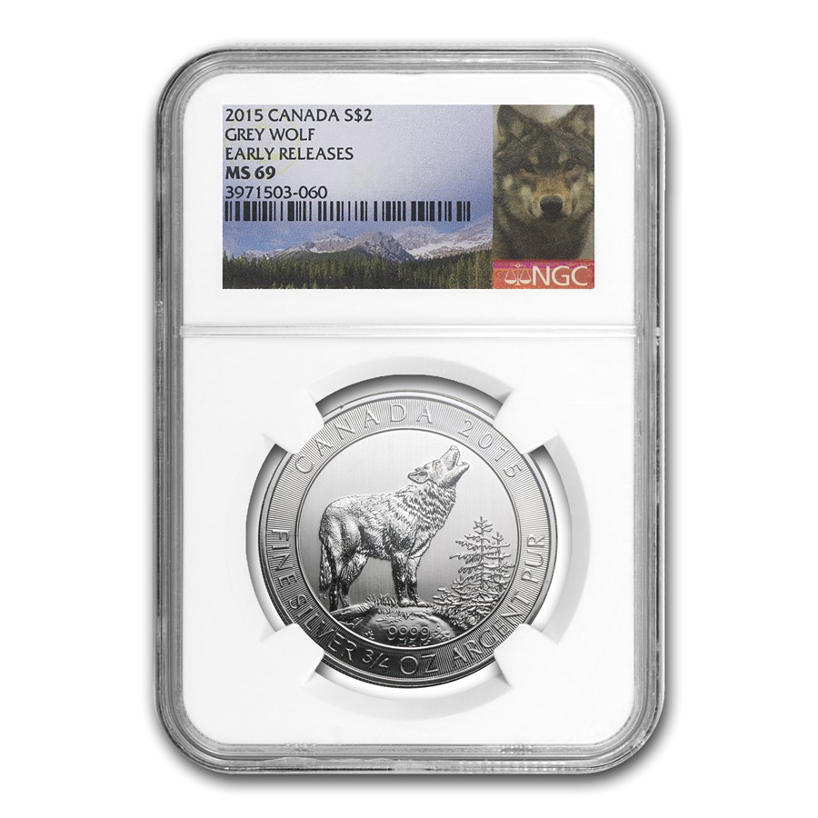 Buy 2015 Canada 3/4 oz Silver Grey Wolf MS-69 NGC (Early Release) | APMEX