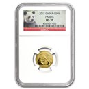 2015 China 1/10 oz Gold Panda MS-70 NGC