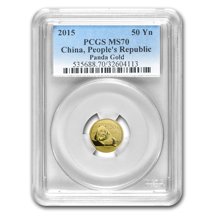 2015 China 1/10 oz Gold Panda MS-70 PCGS
