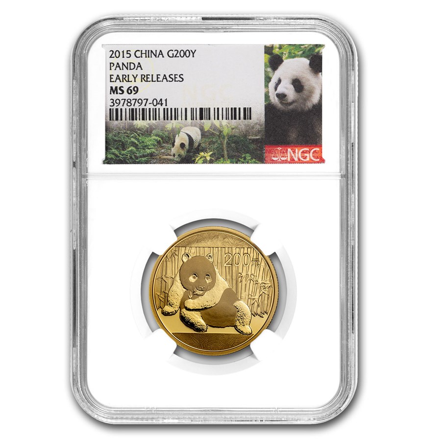 2015 China 1/2 oz Gold Panda MS-69 NGC (ER)