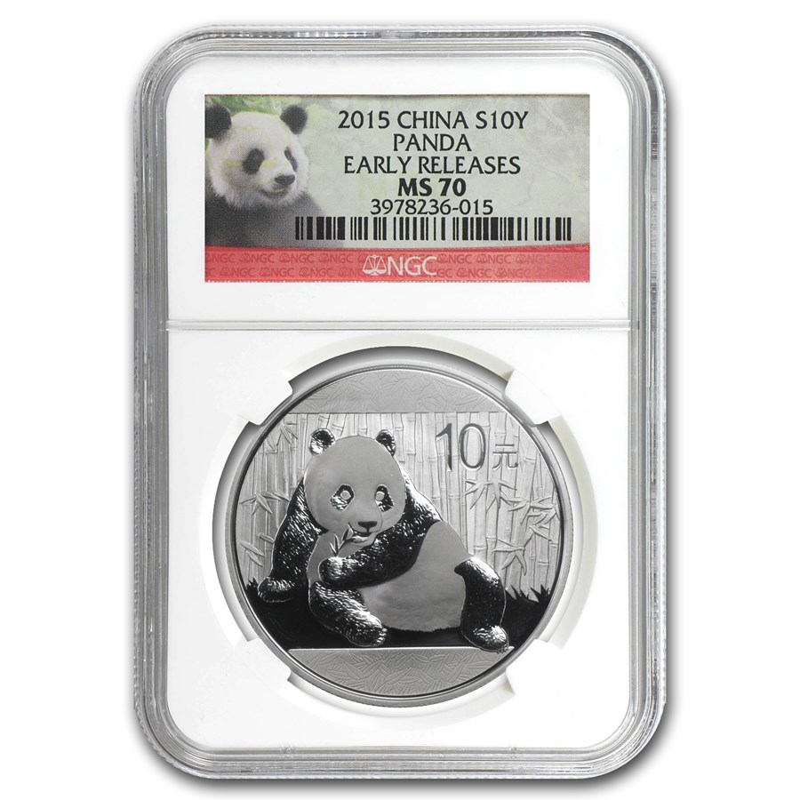 2015 China 1 oz Silver Panda MS-70 NGC (Early Releases)