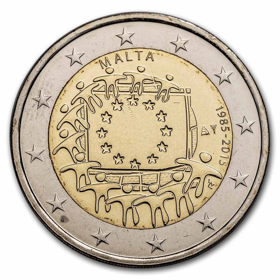 2015 Malta 2 Euro EU Flag BU