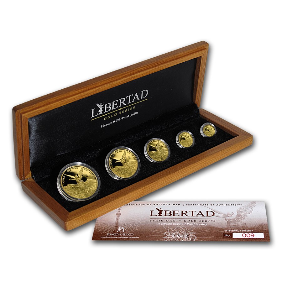 Buy 2015 Mexico 5-coin Gold Libertad Proof Set (1.9 Oz, Wood Box) 