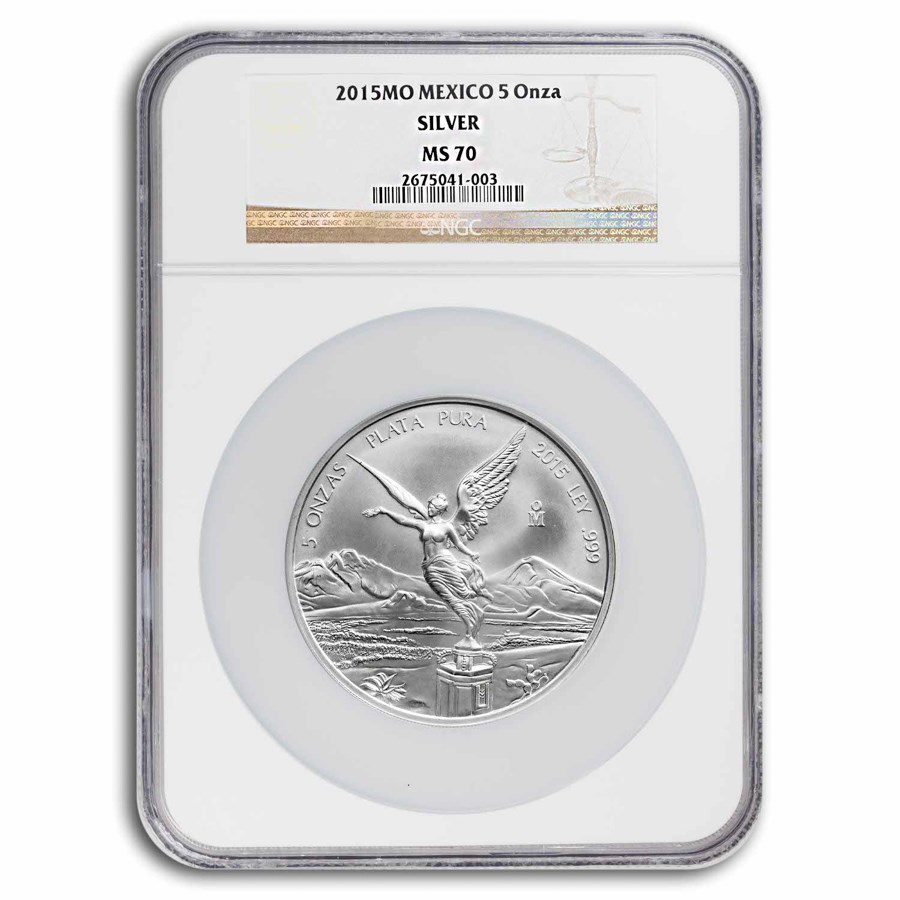 Buy 2015 Mexico 5 oz Silver Libertad MS-70 NGC | APMEX