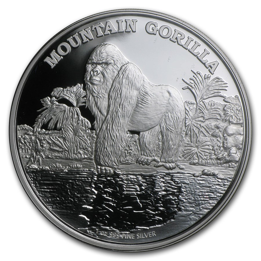 2015 Niue 1 oz Silver Endangered Species Mountain Gorilla