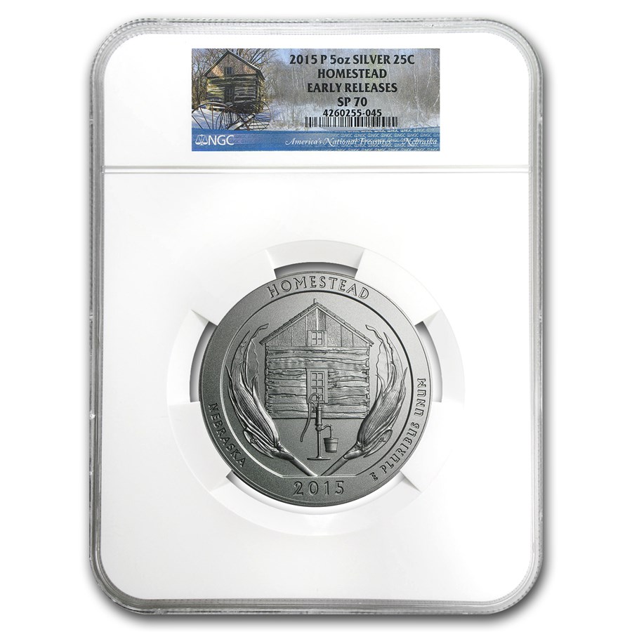 2015-P 5 oz Silver ATB Homestead SP-70 NGC (Early Release)