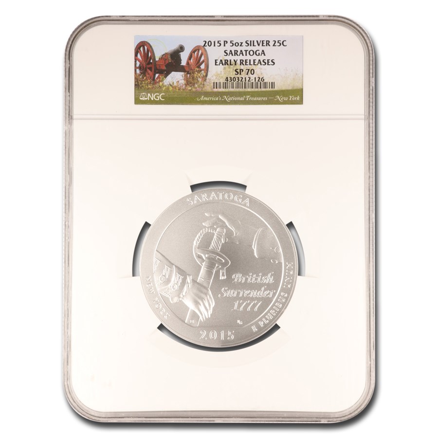 2015-P 5 oz Silver ATB Saratoga SP-70 NGC (Early Release)