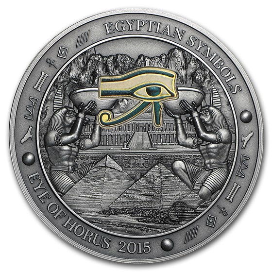 Buy 2015 Palau 3 Oz Silver Gilded Egyptian Symbols (eye Of Horus) 