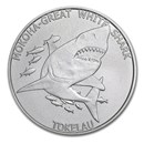 2015 Tokelau 1 oz Silver $5 Mokoha Great White Shark