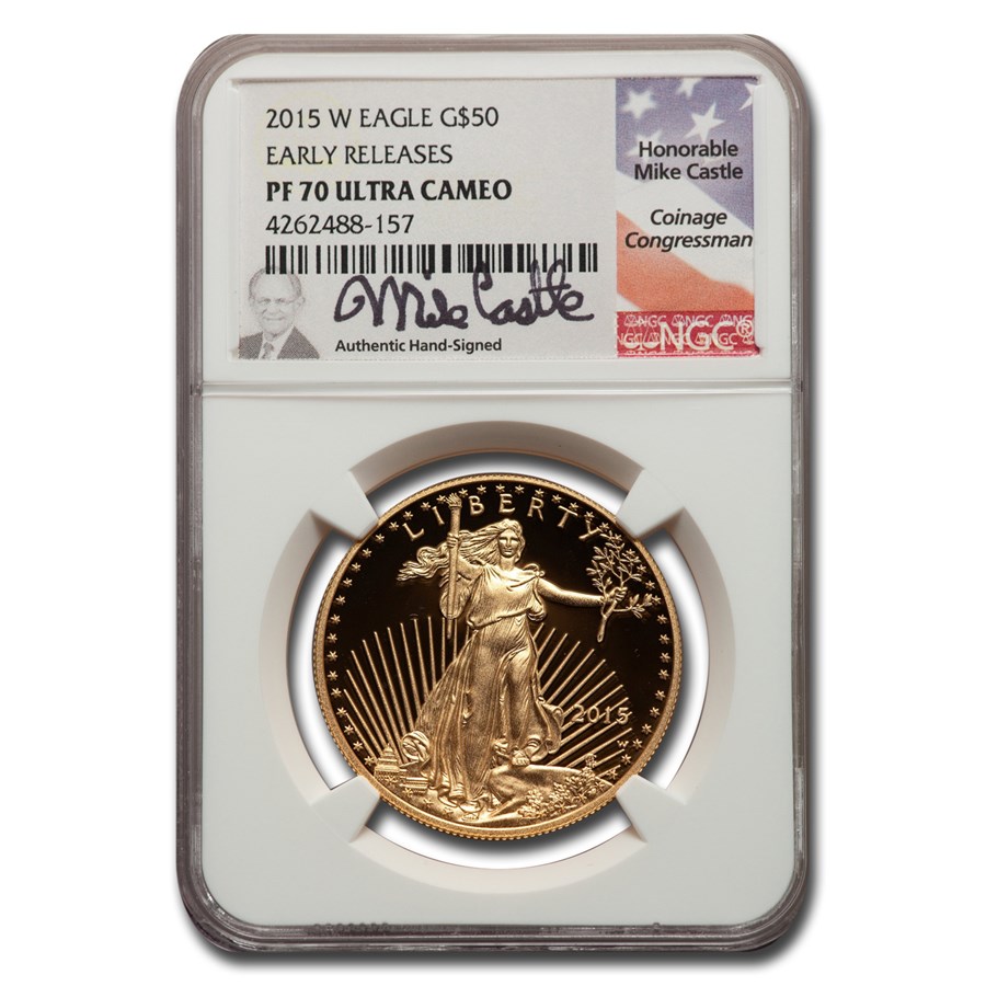 2015-W 1 oz Proof American Gold Eagle PF-70 NGC (ER, Castle)