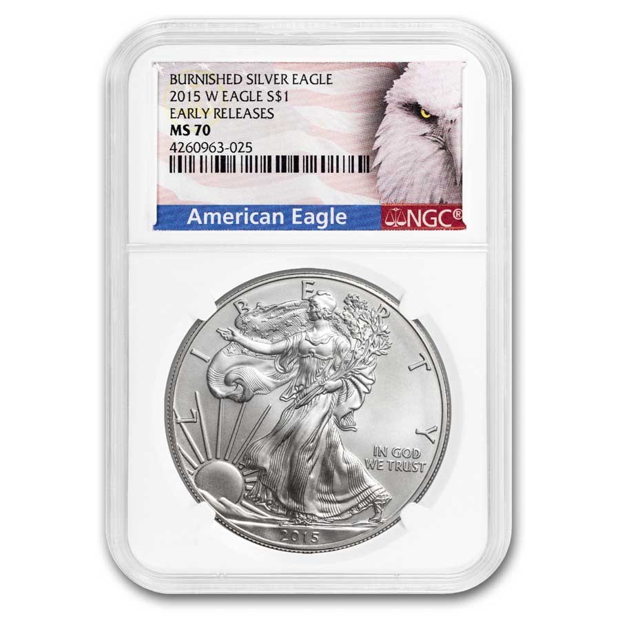 2015-W Burnished Silver Eagle MS-70 NGC (Early Releases)
