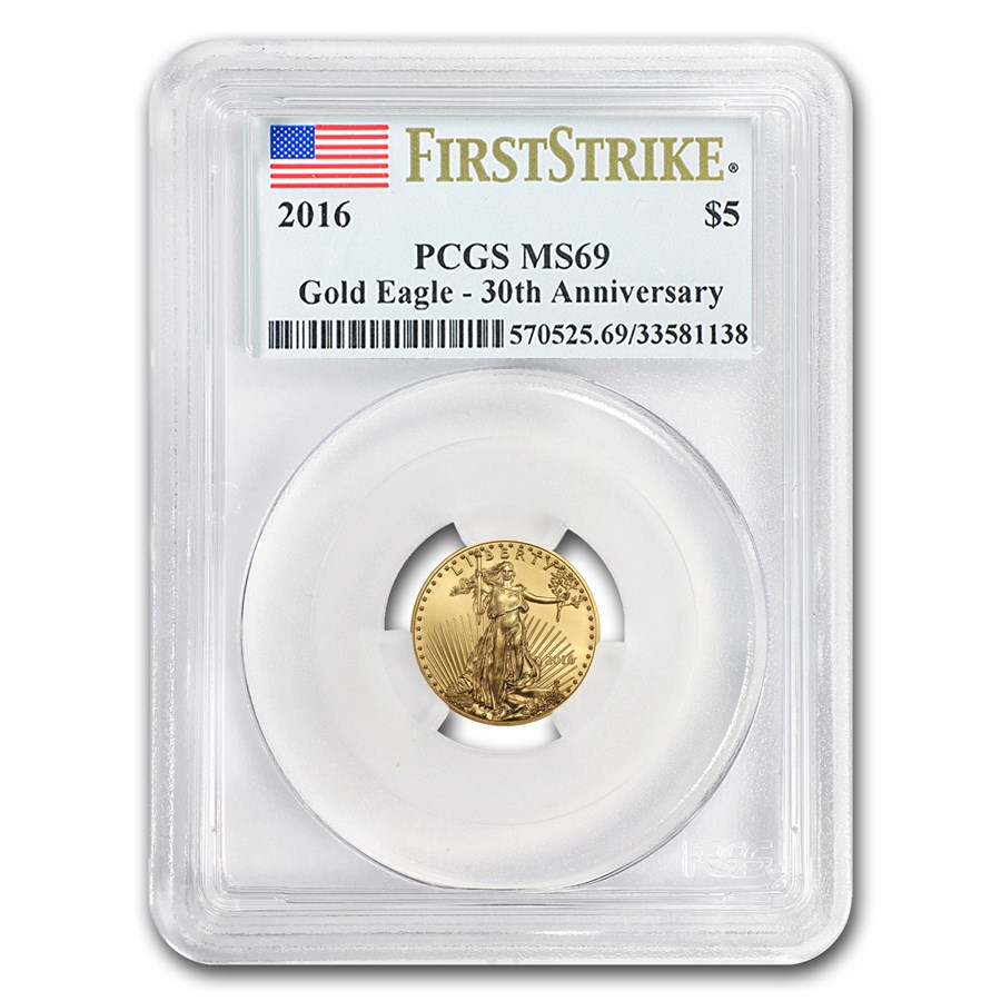 2016 1/10 oz American Gold Eagle MS-69 PCGS (FS)