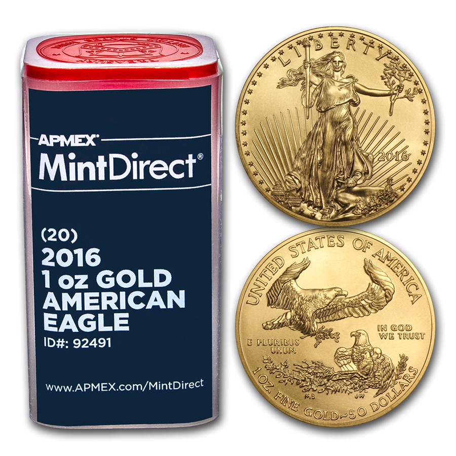 2016 1 oz American Gold Eagle (20-Coin MintDirect® Tube)