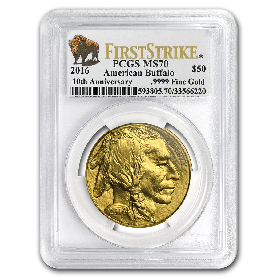 2016 1 oz Gold Buffalo MS-70 PCGS (FirstStrike®, Buffalo Label)