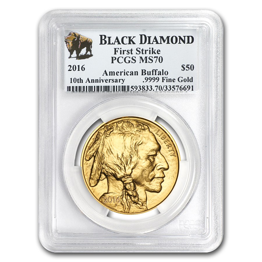 2016 1 oz Gold Buffalo MS-70 PCGS (FS, Black Diamond)