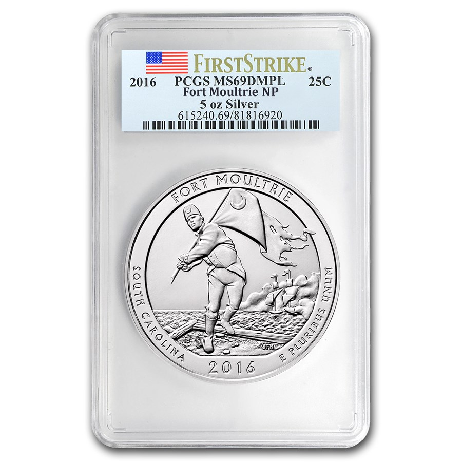 2016 5 oz Silver ATB Fort Moultrie MS-69 DMPL PCGS (FS)