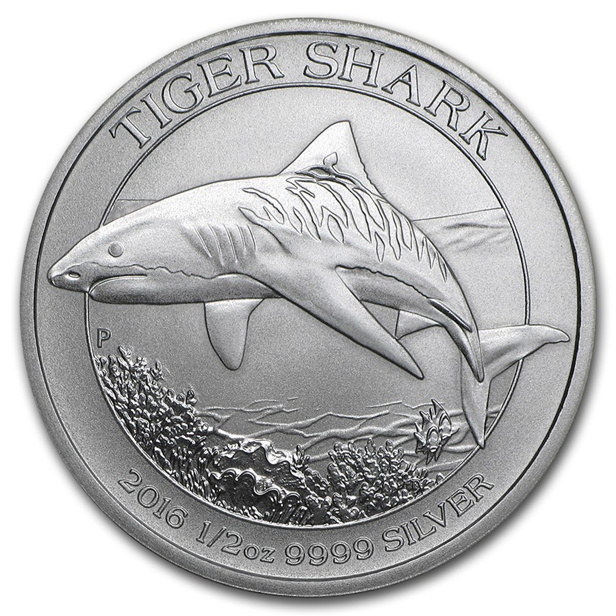 2016 Australia 1/2 oz Silver Tiger Shark BU