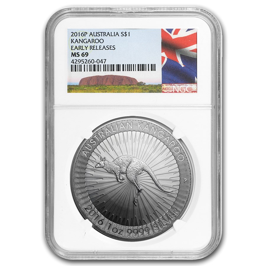 2016 Australia 1 oz Silver Kangaroo MS-69 NGC (Early Release)