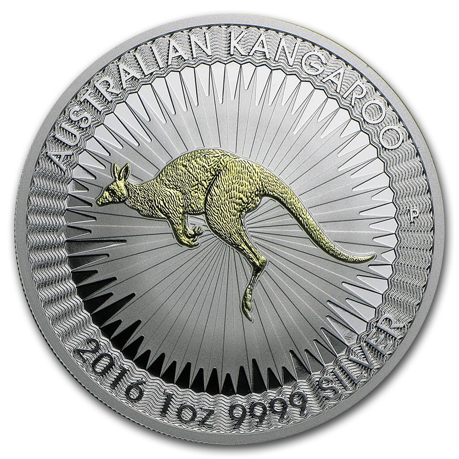 Buy 2016 Australia 1 oz Silver Kangaroo Proof (Gilded) | APMEX