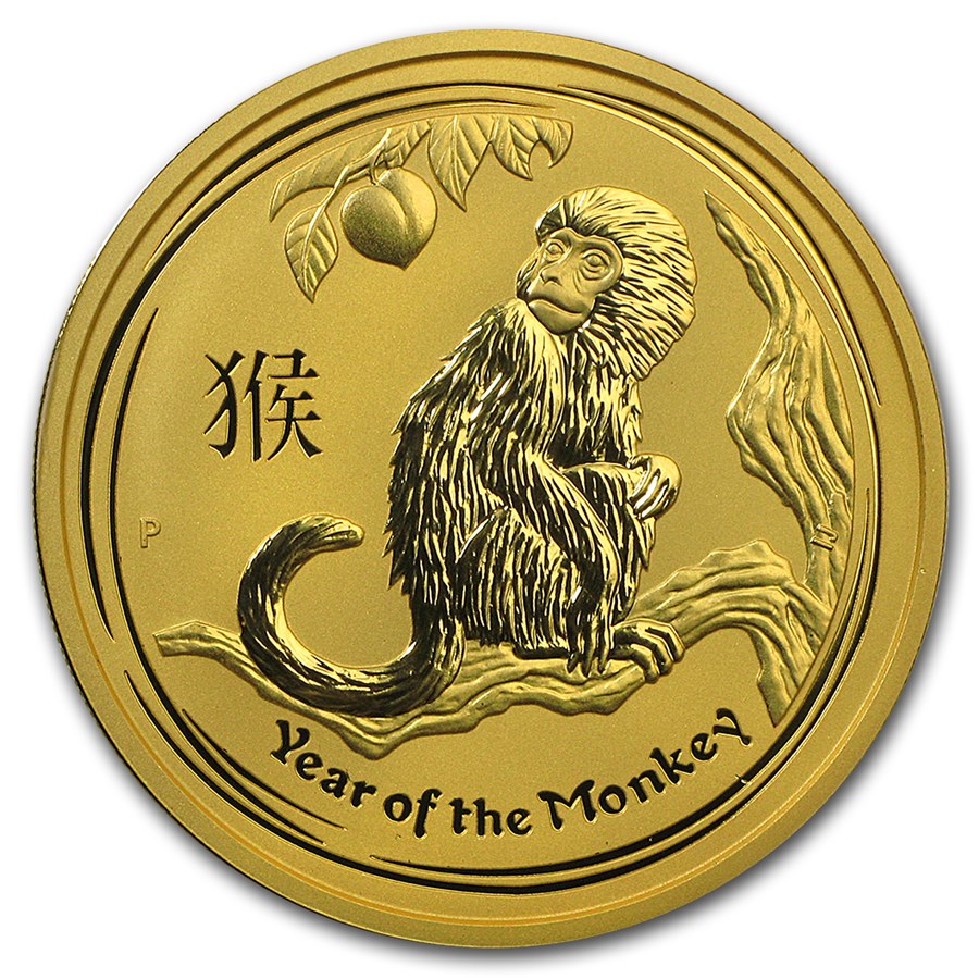 2016 Australia 2 oz Gold Lunar Monkey BU