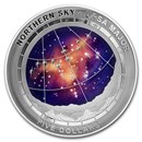 2016 Australia Silver $5 Color Domed Northern Sky Ursa Major Prf