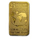 2016 Canada 1/10 oz Gold $25 Bar BU