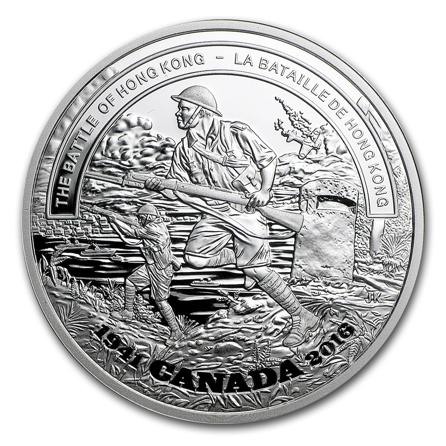 2016 Canada 1 oz Proof Silver $20 Battle of Hong Kong