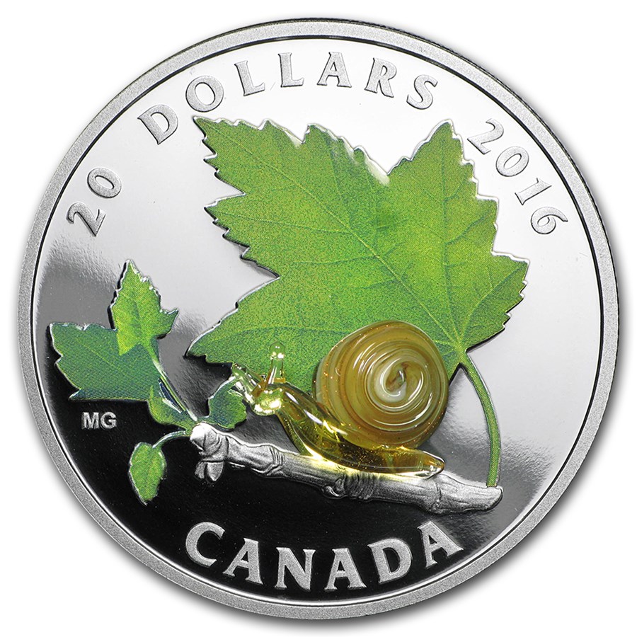 Buy 2016 Canada 1 oz Silver $20 Venetian Glass Creatures: Snail | APMEX