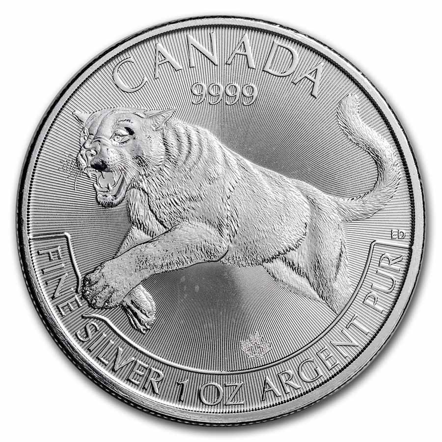 2016 Canada 1 oz Silver Predator Series Cougar (Abrasions)