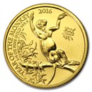 2016 Great Britain 1/4 oz Gold Year of the Monkey BU