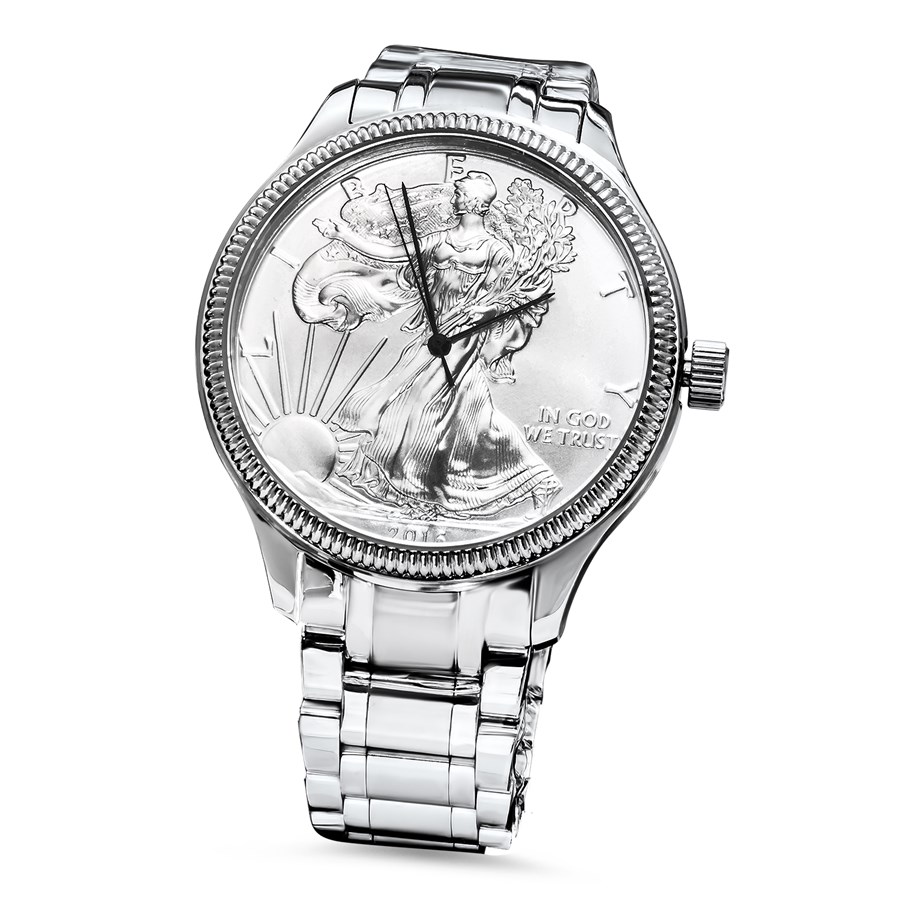 Buy 2016 Men's Silver American Eagle Watch Stainless Steel Bracelet | APMEX