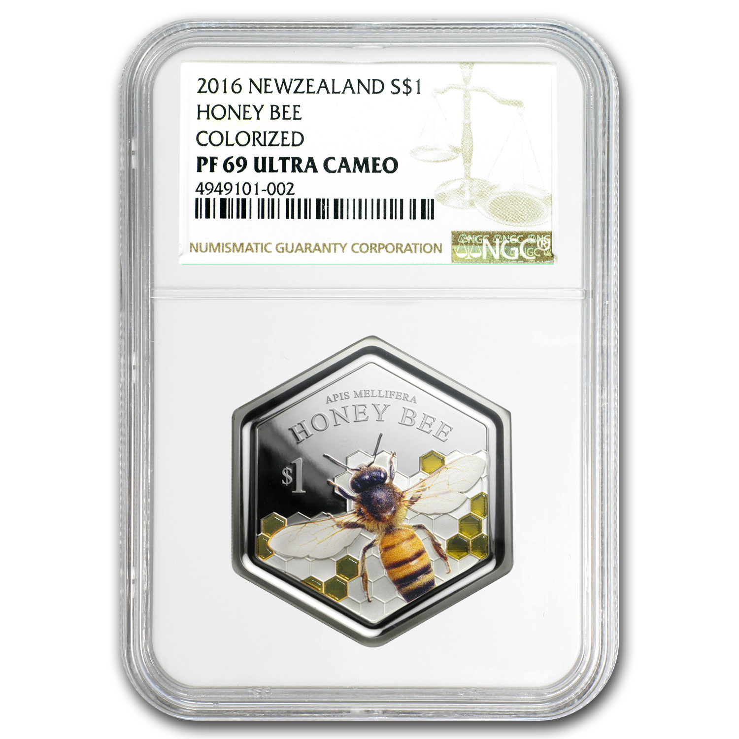 Buy 2016 New Zealand 1 oz Silver $1 Honey Bee Coin PF-69 NGC