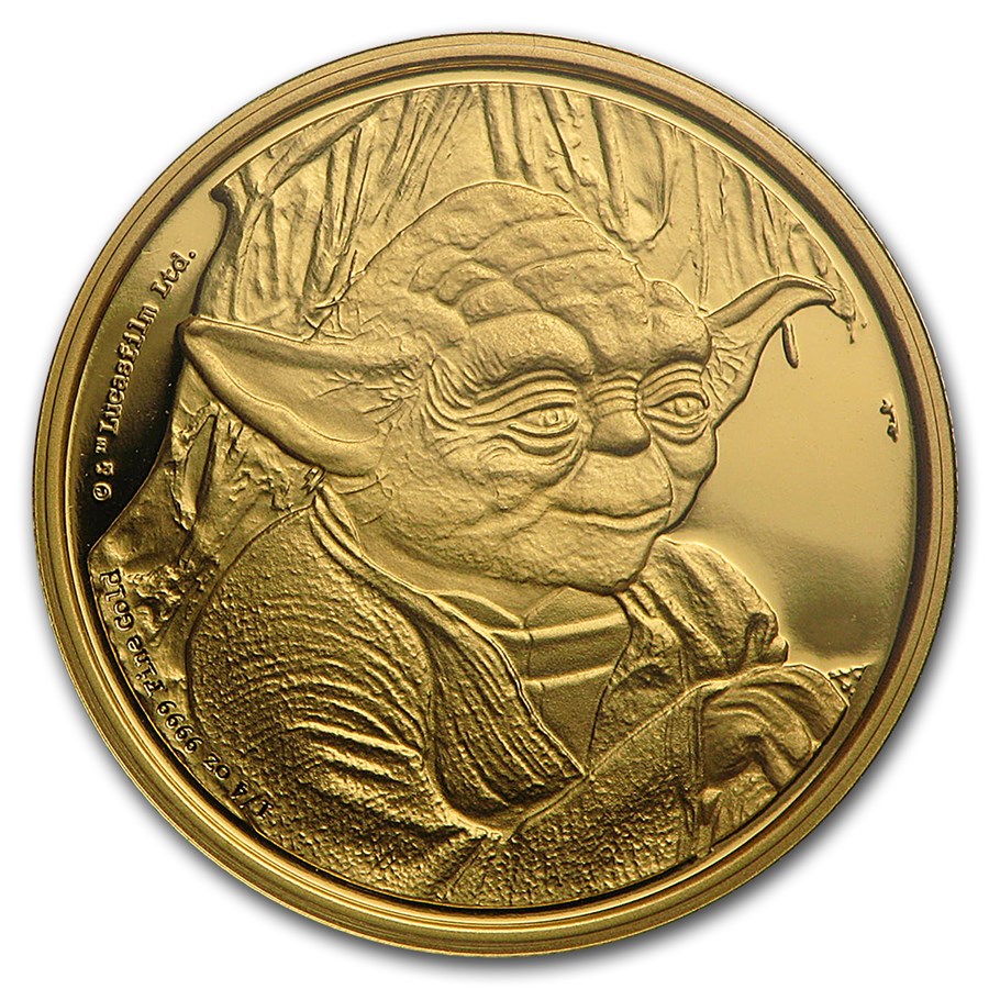 2016 Niue 1/4 oz Gold $25 Star Wars Yoda Proof (Box & COA)