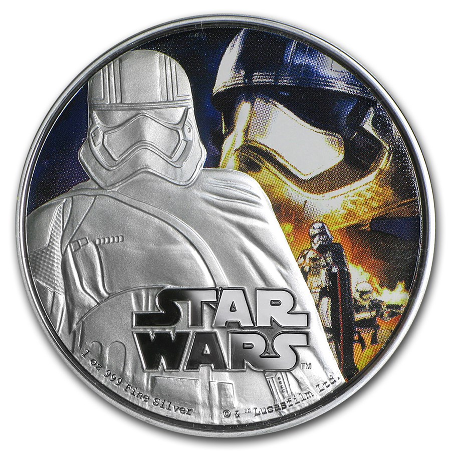 2016 Niue 1 oz Silver $2 Star Wars Captain Phasma (w/Box & COA)