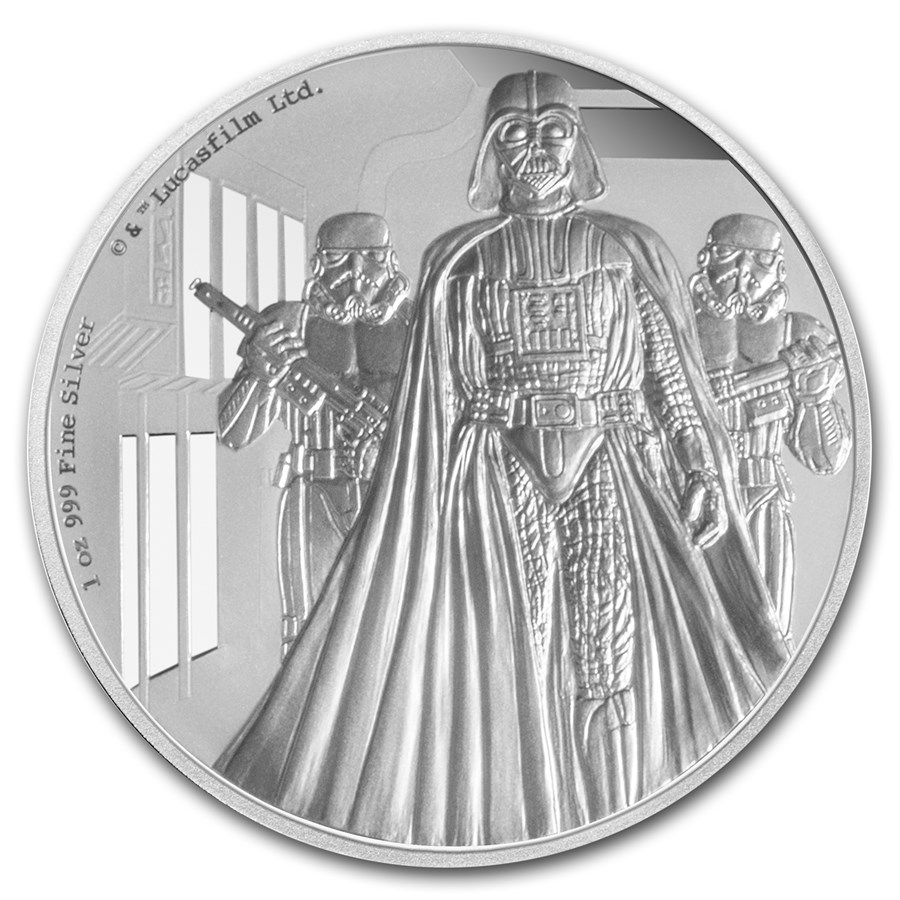 2016 Niue 1 oz Silver $2 Star Wars Darth Vader (w/Box & COA)