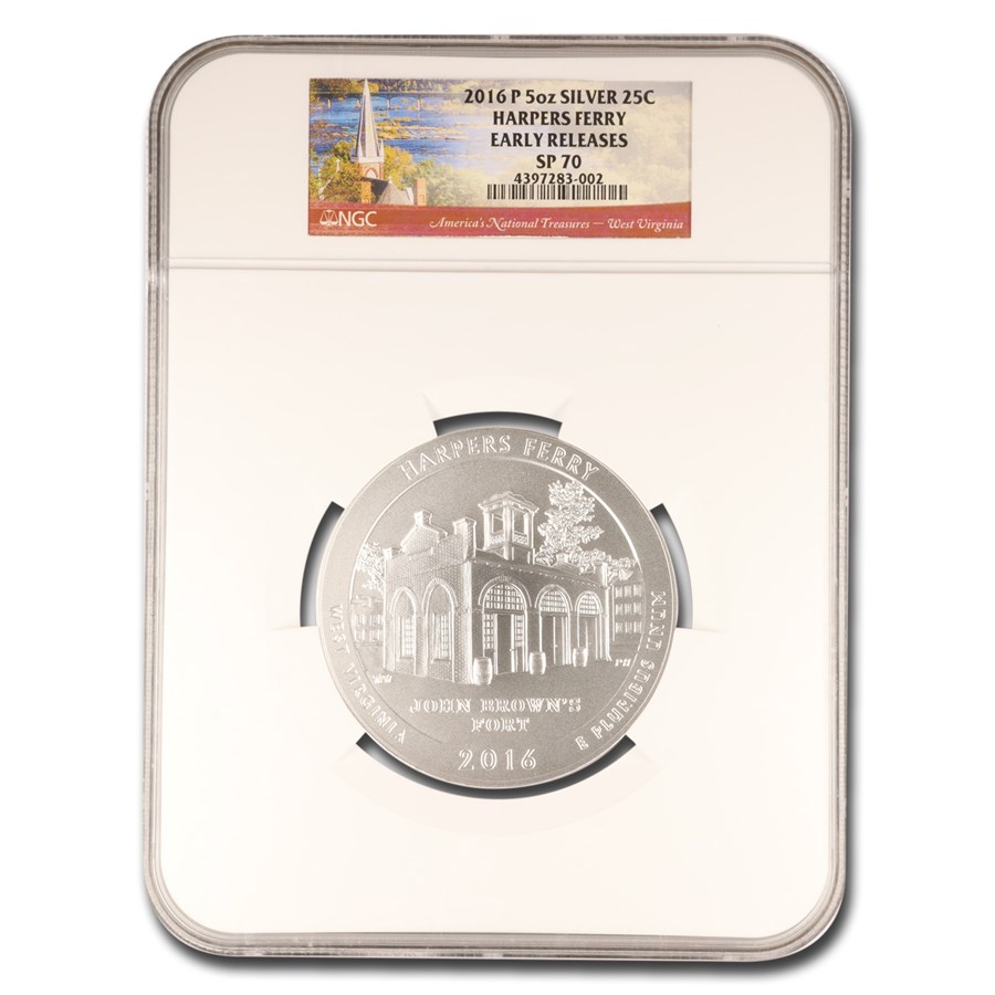 2016-P 5 oz Silver ATB Harpers Ferry SP-70 NGC (Early Release)