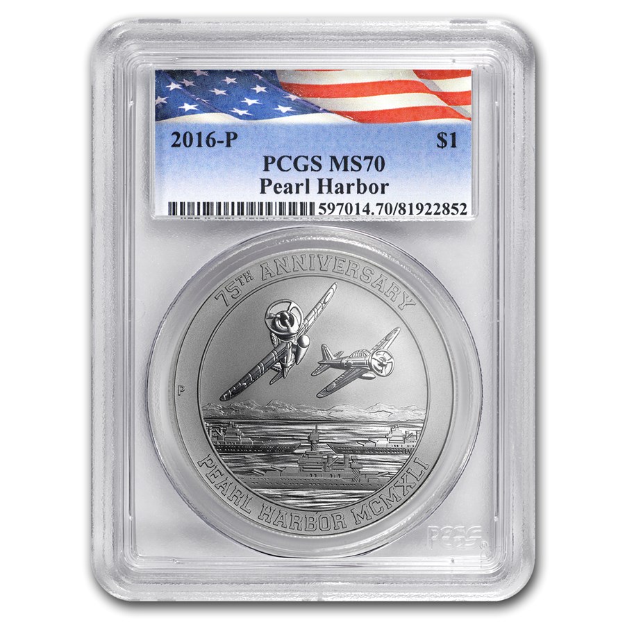 Buy 2016-P Tuvalu 1 oz Silver Pearl Harbor MS-70 PCGS | APMEX